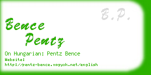 bence pentz business card